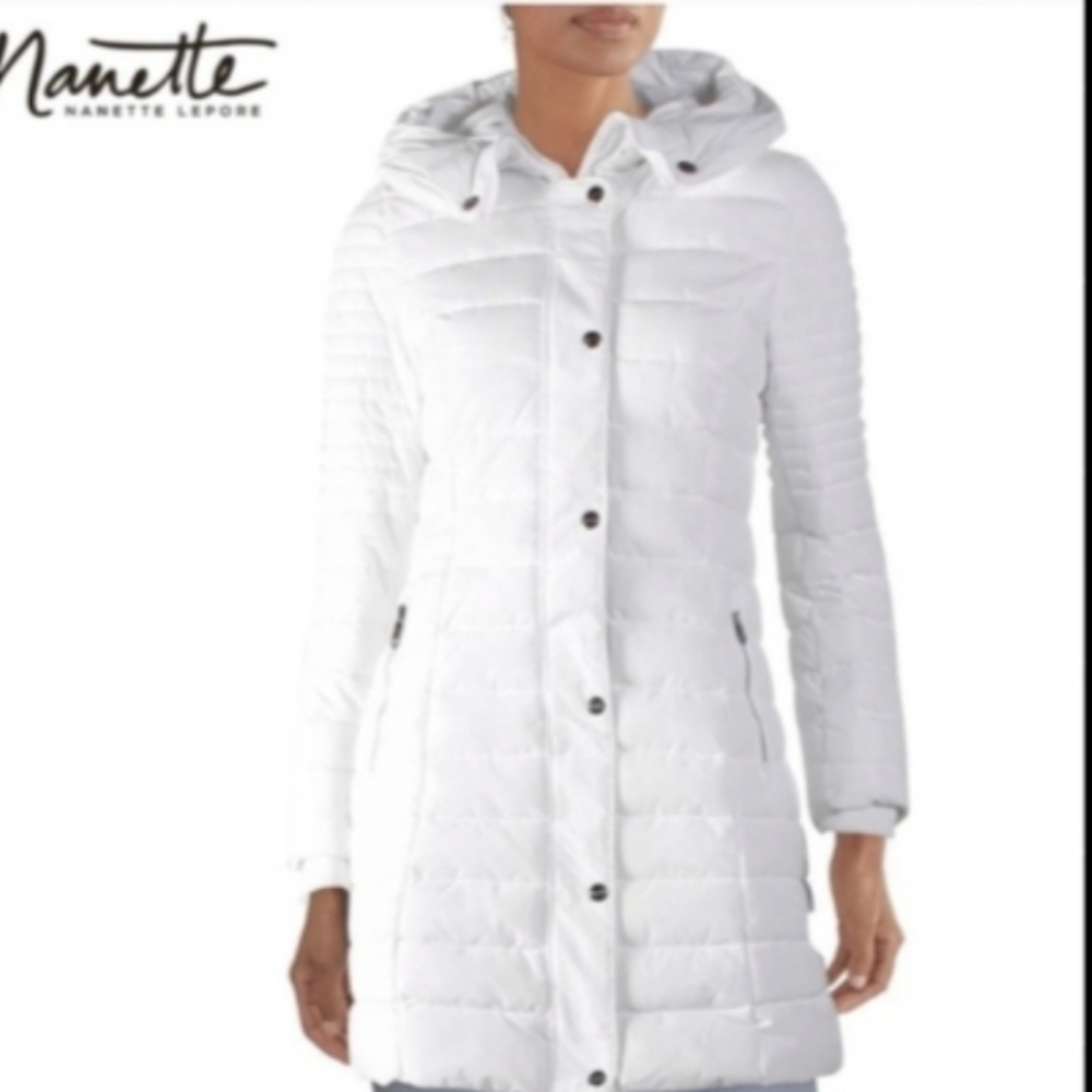 Nanette Lepore Women's White Puffer Coat NWOT Size Small